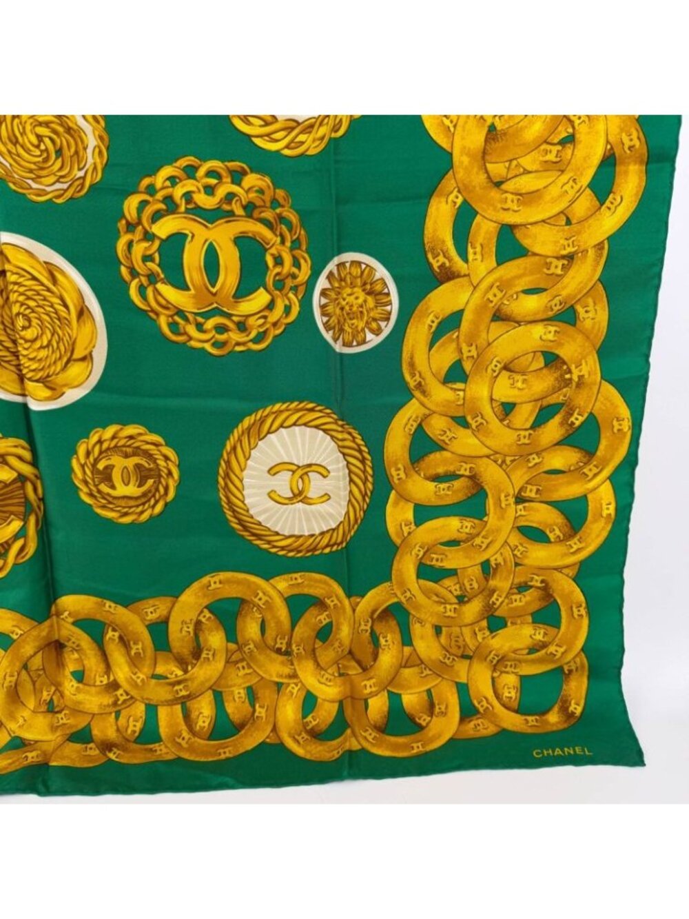 Chanel CC Logo Scarf Silk Multicolor Vintage - Picture 6 of 8